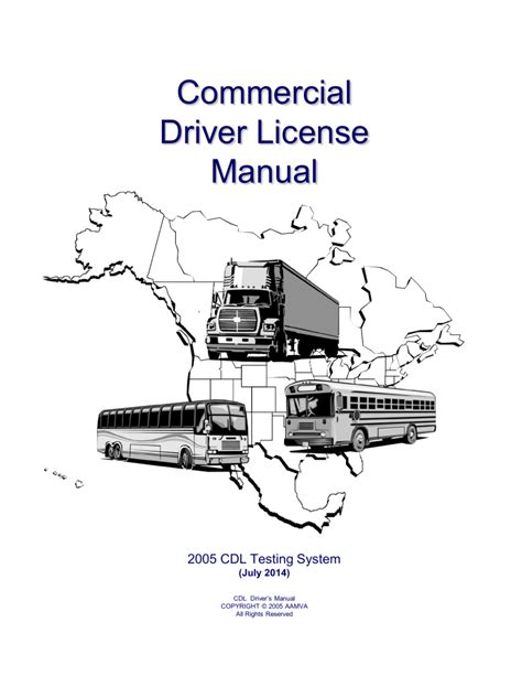 2005 cdl testing system july 2014 hard copy manual|aamva cdl driver manual.